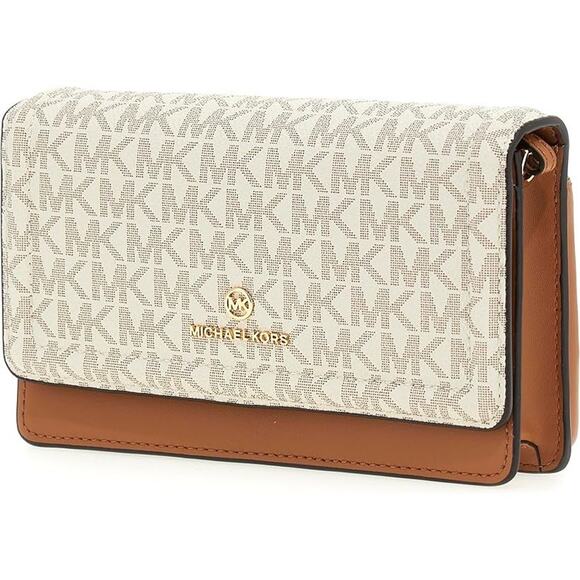 NWT Michael Kors Women Crossbody Bag-Leather- Vanilla/Acorn-OS - Picture 2 of 6